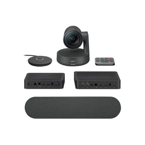 CAMARA RALLY PLUSS Logitech Corporativo USB 3.0 Ultra-HD Hasta 4K Compatible Win-Mac Display Hub X2 Parlante X2 Micrófono X2 Control Remoto Garantía 2Años-NEGRO