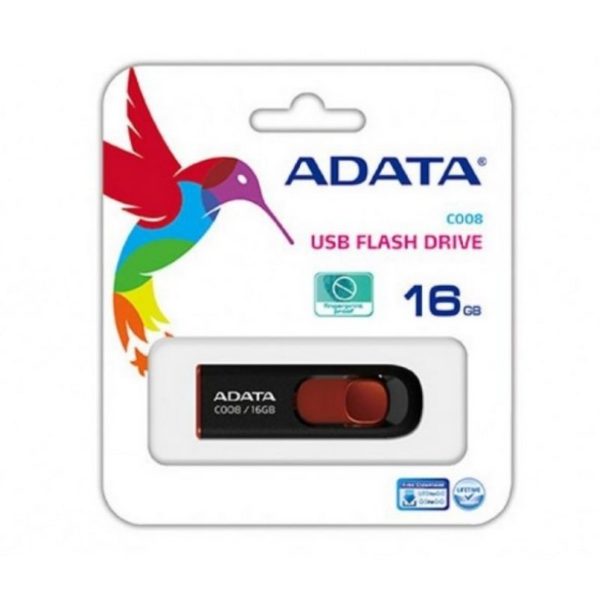 MEMORIA ADATA  USB 2.0 C008  RETRACTIL 16GB NEGRA