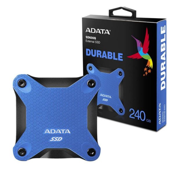 Unidad de estado sólido externo Adata 240GB Antigolpes SD600 Azul