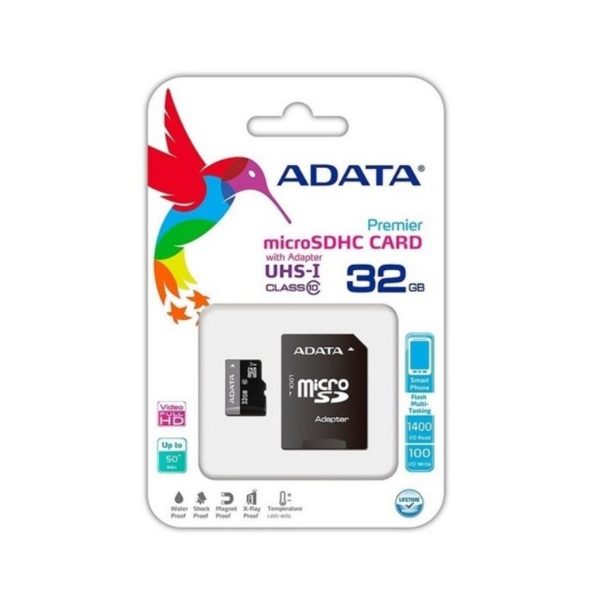 Memoria Micro SD Adata con Adaptador SD Class 10UHS 32GB