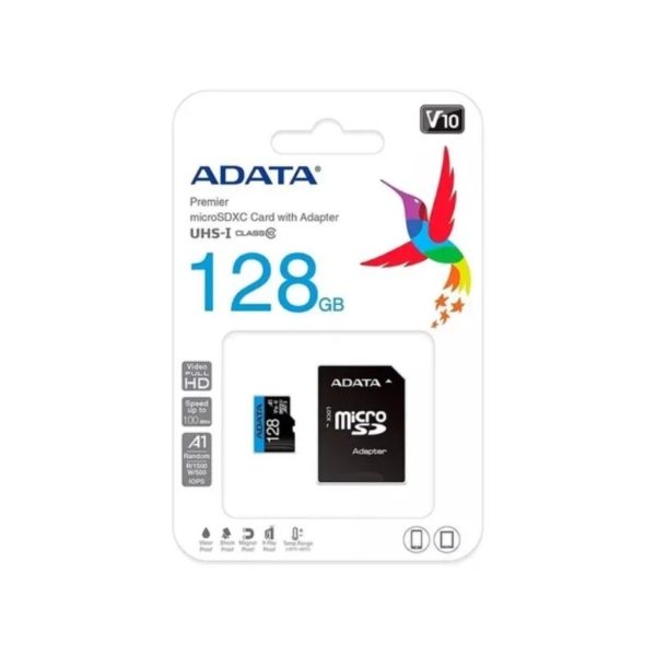 Memoria Micro SD Adata con Adaptador Class 10 A1 128GB