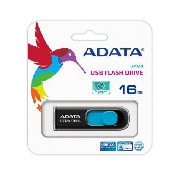 MEMORIA ADATA USB 3.1 UV128 RETRACTIL 32GB NEGRA-AZUL