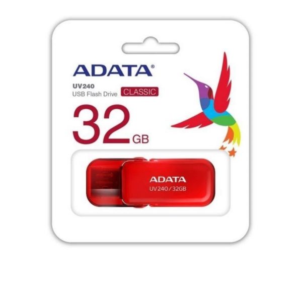 Memoria Adata USB 2.0 UV240 Escualizable 32GB, Roja