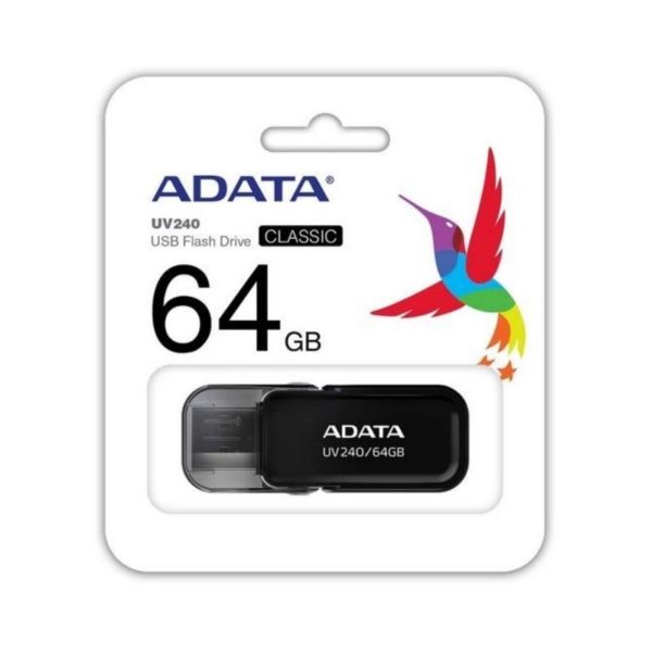 MEMORIA ADATA USB 2.0 UV240 ESCUALIZABLE 64GB NEGRA