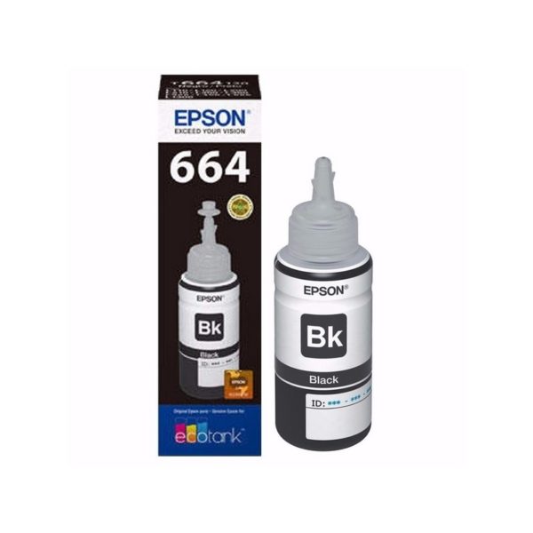 Botella Epson T664120 – Black IMPRESORA EPSON L200/210/350/355/555 (4.500 paginas)