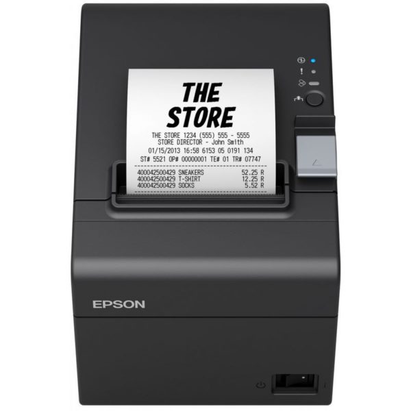 Impresora Epson Térmica de Recibos TM-T20III-01, 80mm/58mm, Puerto USB + Serial, Incluye Fuente. Negra.