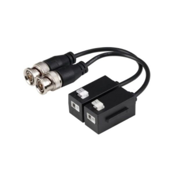 Par de Video balun pasivo HDCV/CVBS/AHD/TVI, 720P/1080P/4MP/5MP/4K, 400mts a 1Mpx, 250mts a 2Mpx, 200mts a 4Mpx (RG59)