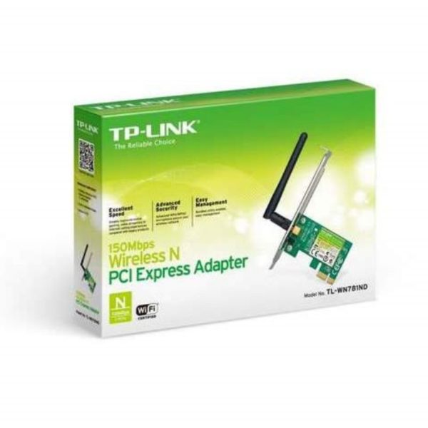 Adaptador de Red TPLINK PCI- Express, N 2.4 GHz, 150Mbps, 1 Antena externa