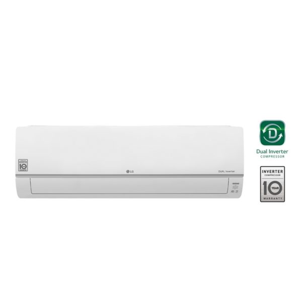 Mini Split LG – Compresor DUAL Inverter CERTIFICADO RETIQ – Refrigerante R-410A / 220v – Ahorro de energía hasta 70% –  Ultra bajo nivel de ruido (20 dB) Enfriamiento 1.7 veces más rápido. Gold Fin. Sistema purificador de aire. Sistema de auto limpieza. Protección de voltaje. Smart ThinQ. Smart Diagnosis. Garantía 10 años en el compresor NUEVO INCL