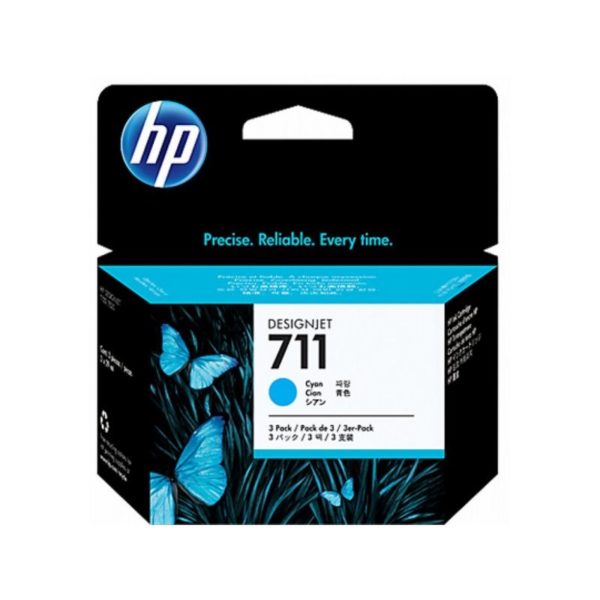 Pack de ahorro de 3 cartuchos de tinta DesignJet HP 711 de 29 ml cian 