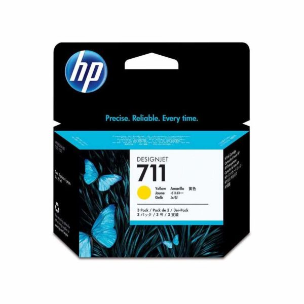 Pack de ahorro de 3 cartuchos de tinta DesignJet HP 711 de 29 ml amarillo 