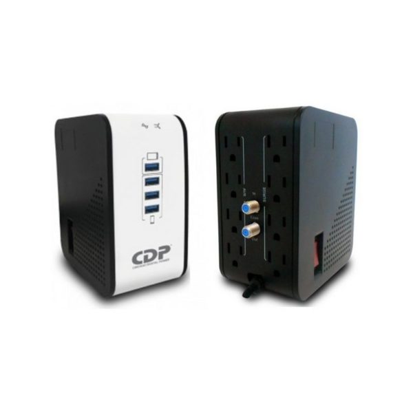 Regulador CDP de Voltaje CDP, 1000VA/500W 8 Tomas de Salida Puerto USB