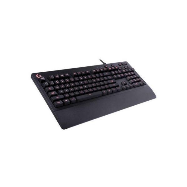 TECLADO G213 PRODIGY Logitech Gaming Ingles Alámbrico USB Compatible Win RGB Lightsync Antiderrames Reposamuñecas Garantía 2Años-NEGRO