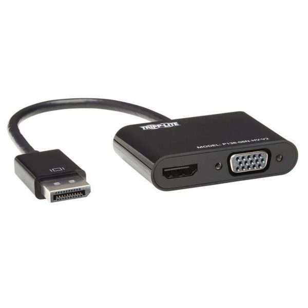 Adaptador Convertidor Todo en Uno DisplayPort a VGA/HDMI, DP ver 1.2, 4K 30 Hz HDMI