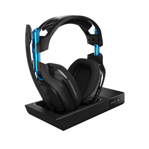 DIADEMA ASTRO A50 + BASE STATION Logitech Gaming Inalámbrica Wireless PSP 4/PC Carga Magnética NEGRA-AZUL