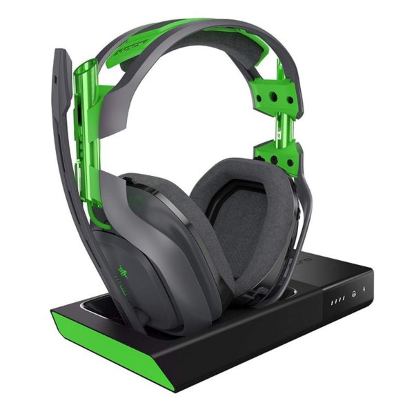 DIADEMA ASTRO A50 + BASE STATION Logitech Gaming Inalámbrica Wireless Para Xbox/PC Carga Magnética Micrófono Cancela ruido Sonido Dolby 7.1 Garantía 1Año-NEGRA-VERDE