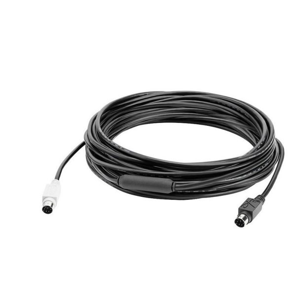 CABLE EXTENSOR Logitech Corporativo Para Conference Group De 10 Metros Aumenta La Distancia Entre El Hub y La Cámara o Sistema Principal de Audio Garantía 2Años-NEGRO