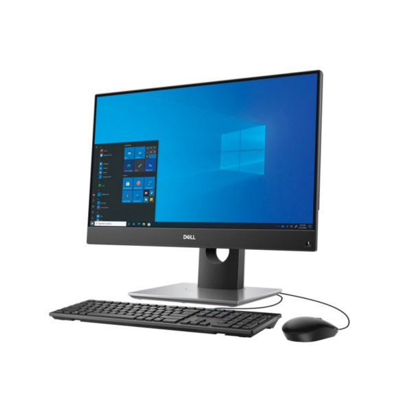 Dell Optiplex AIO 5490 Intel Core i5-10500T de décima generación (6 núcleos, caché de 12 MB, 2,3 GHz a 3,8 GHz, 35 W), 8GB, 1x8GB, memoria DDR4 no ECC, Unidad de disco duro SATA de 1 TB a 7200 rpm de 2,5 pulgadas, Windows 10 Pro Inglés, francés, español, 23,8 FHD 1920 x 1080 IPS antirreflejo no táctil, cámara, UMA, fuente de alimentación de bronce