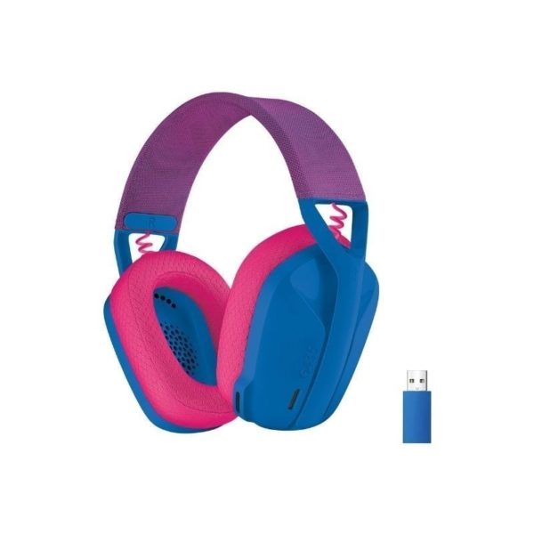 Audífonos Diadema Gaming Logitech, Inalambricos con USB portable, Azul Frambuesa