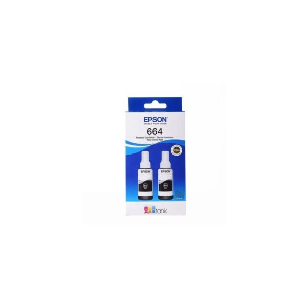 Botella Epson T664120-2P – Multipack 2 botellas Negras IMPRESORA EPSON L200/210/350/355/555 (4.500 paginas)