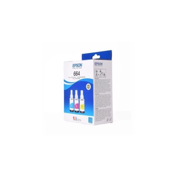 Botella Epson T664520-3P – Multipack 3 botellas Color cyan, magenta y yellow, IMPRESORA EPSON L200/210/350/355/555 (7.500 paginas)