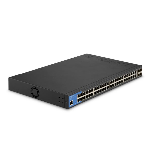 Switch Linksys  LGS352C, 48 Gigabit Ethernet,4 10G SFP+,memoria 512MB,capacidad de conmutacion 176 Gbps,hasta 256 active VLANs (4,096 range),,5 años de garantía