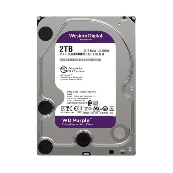 Disco Duro Western Digital PURPLE 2TB 5400RPM SATA 6Gbs Cache 64 MB 3,5in videovigilancia trabajo 24/7