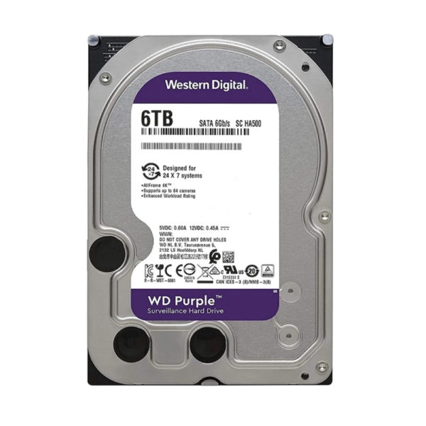 Disco Duro Western Digital PURPLE 6TB 5640RPM SATA 6Gbs Cache 128 MB 3,5in videovigilancia trabajo 24/7